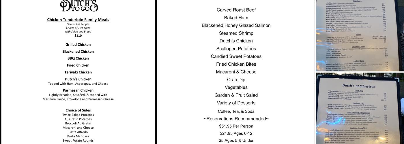 Dutch's At Silver Tree Restaurant Menu