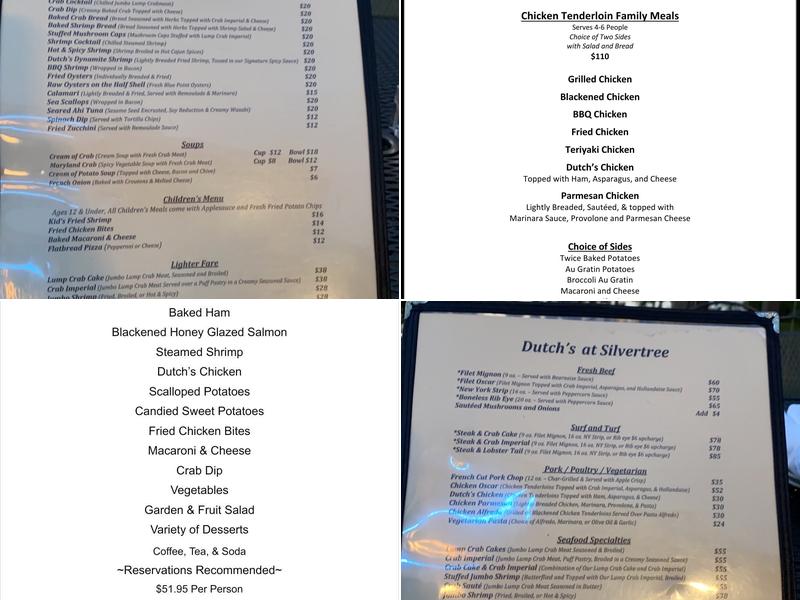Dutch's At Silver Tree Restaurant Menu