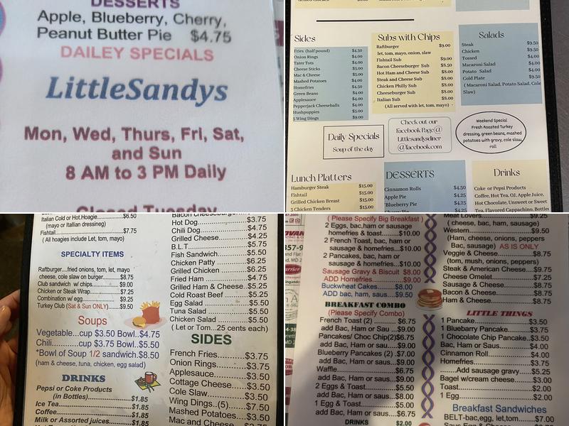 Little Sandy's Restaurant Menu