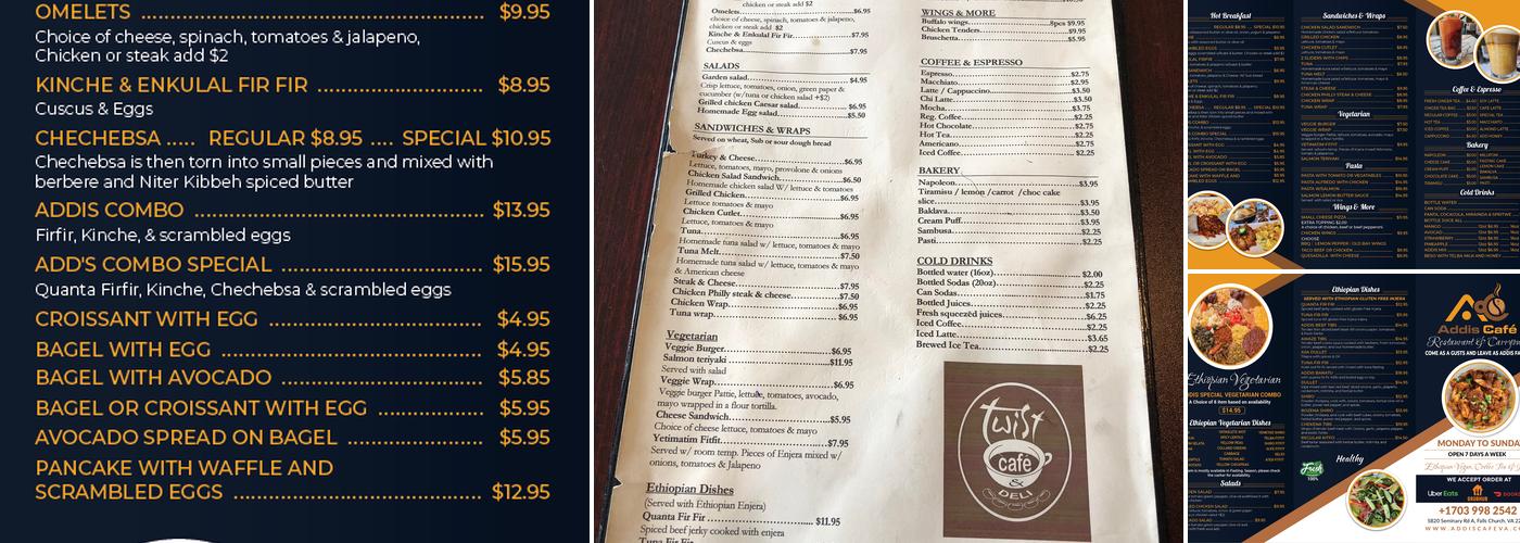 Addis Cafe Menu