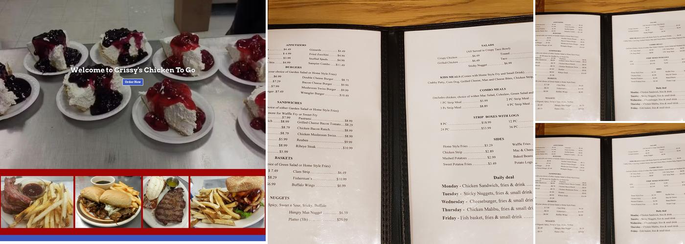 Crissy's Chicken To Go Menu