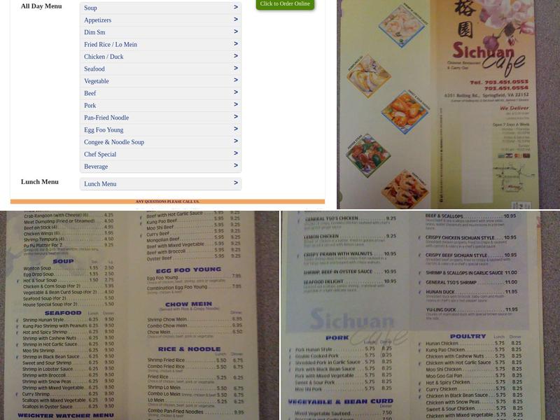 Rolling Cooking Menu