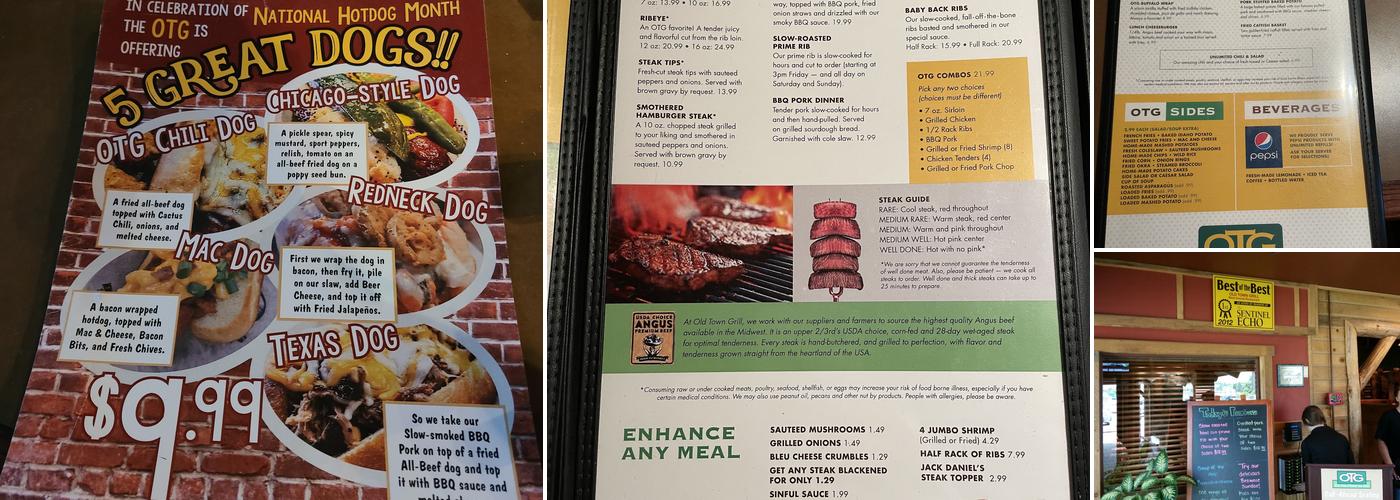 Old Town Grill of London Menu