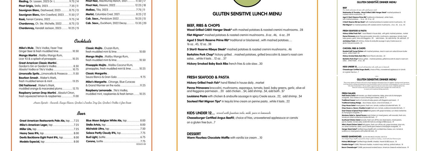 Mike's American Menu