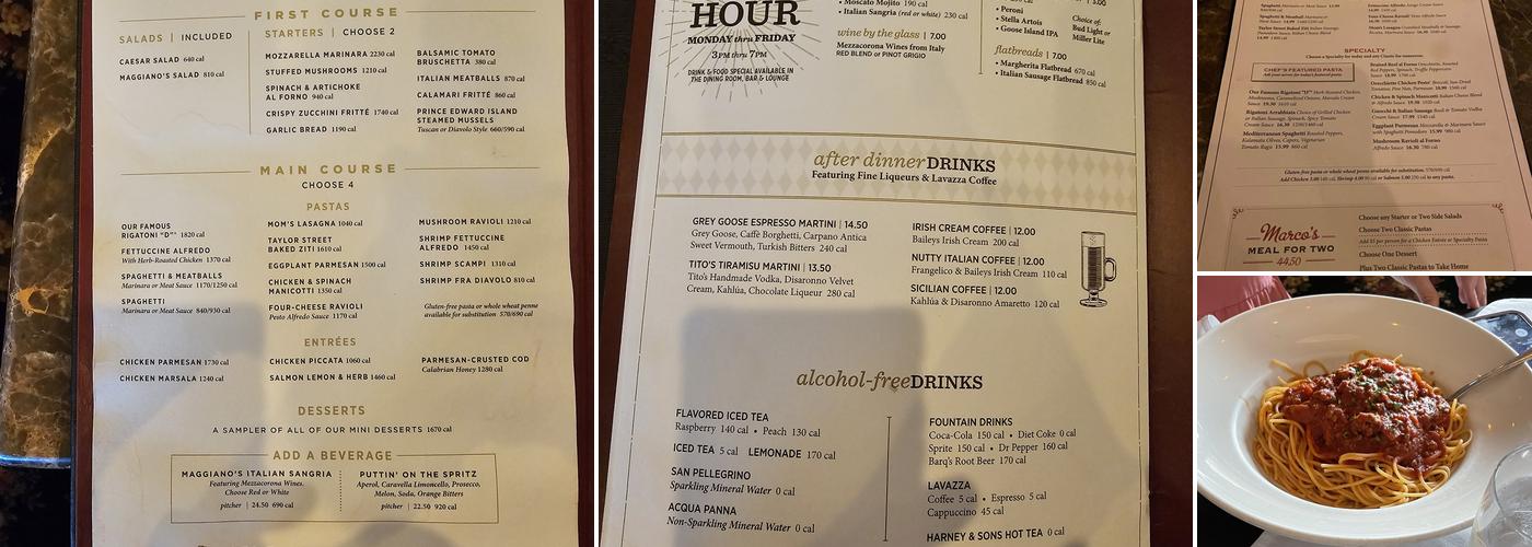 Maggiano's Little Italy Menu