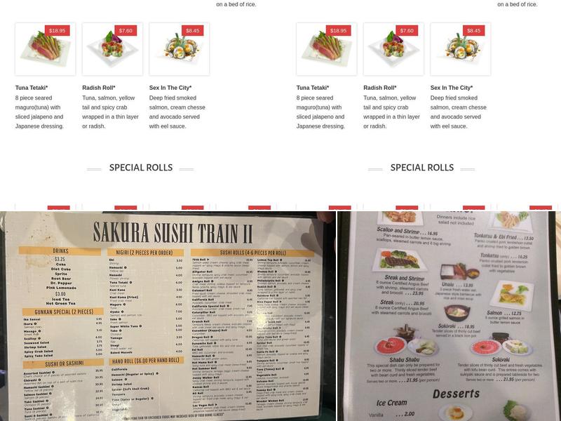 Sakura Japanese Sushi Train II Menu