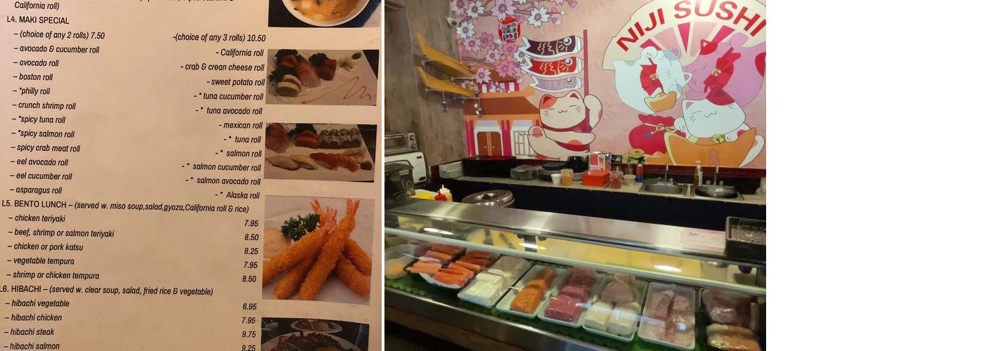 NIJI Sushi & Steak Menu