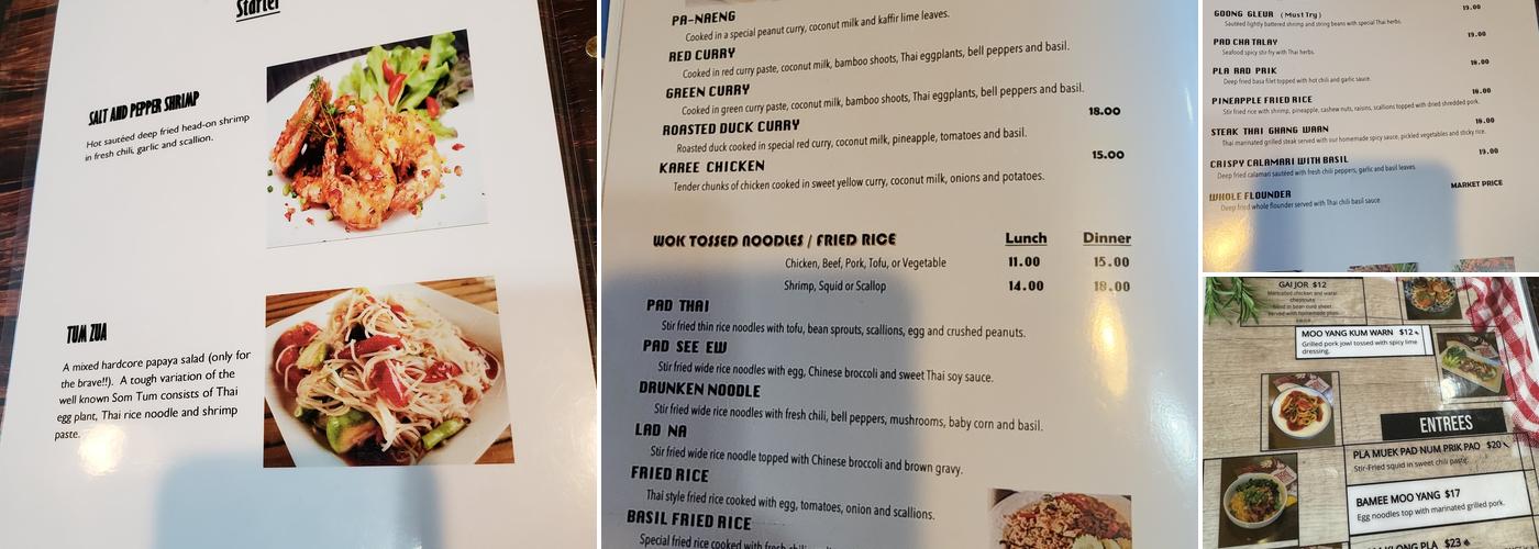 Thai Ghang Waan Menu