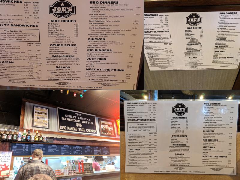 Joe's KC BBQ Menu