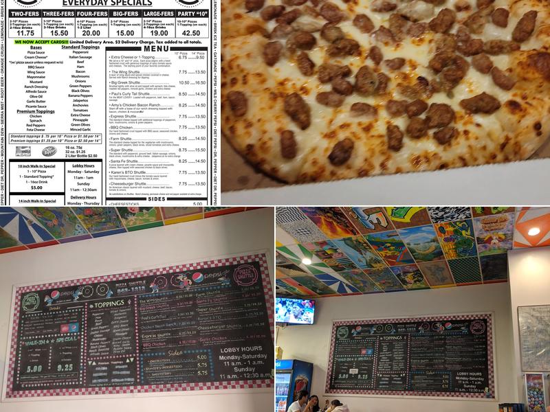 Pizza Shuttle Menu
