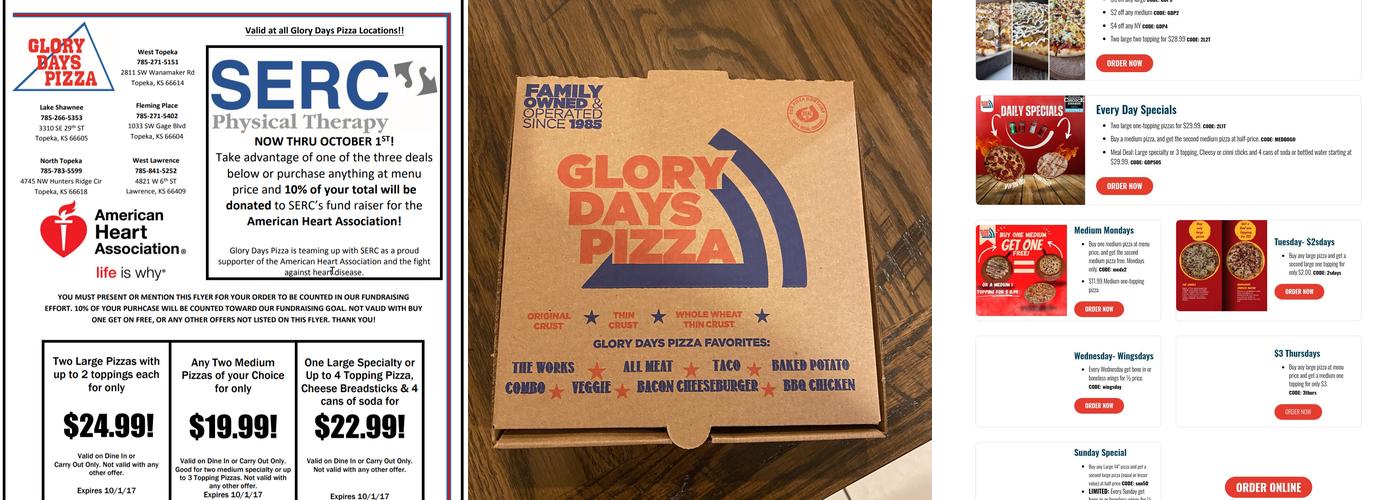 Glory Days Pizza - Lawrence Menu