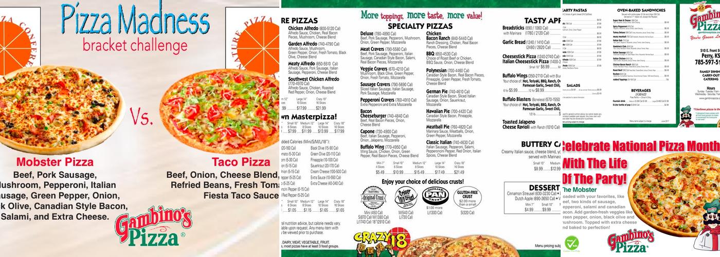 Gambino's Pizza Menu