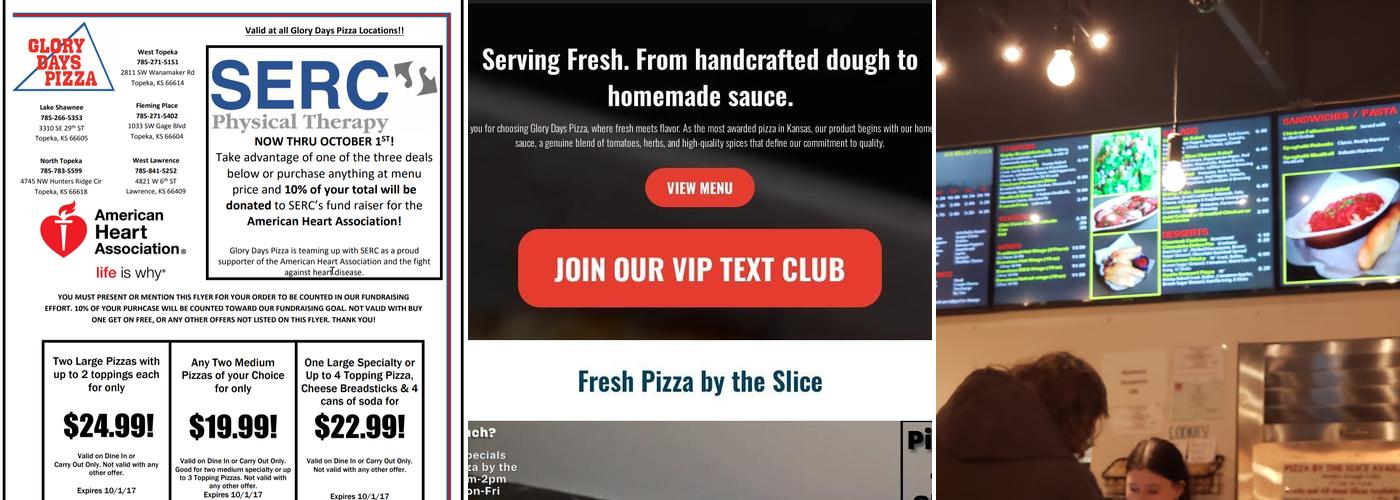 Glory Days Pizza Menu