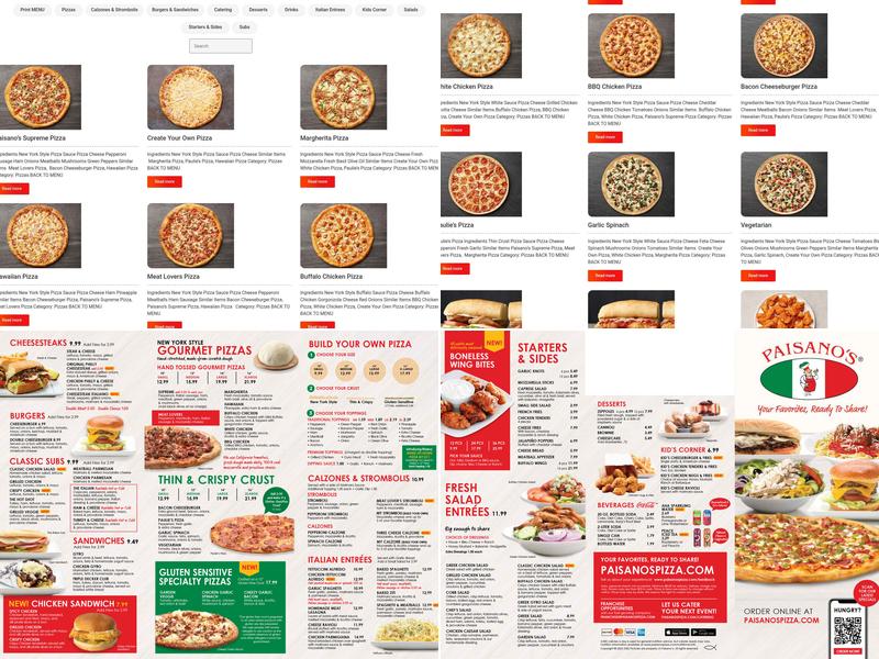 Paisano's Pizza Menu