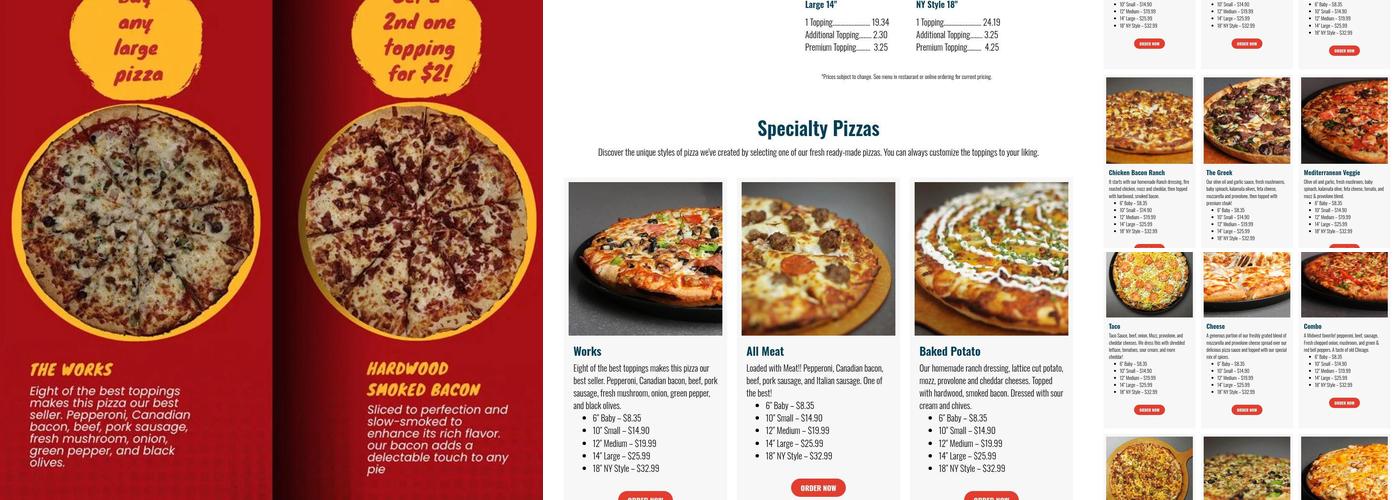 Glory Days Pizza - Fleming Place Menu