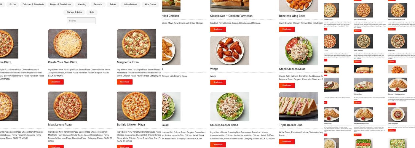 Paisano's Pizza Menu