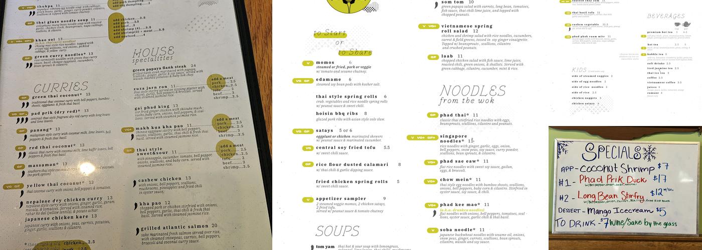 Zen Zero Menu