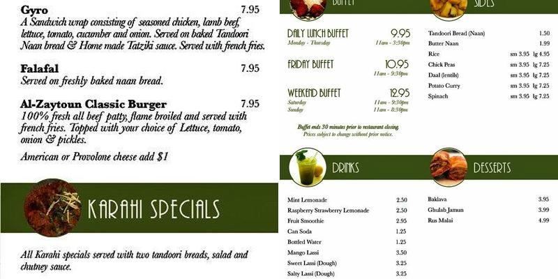 Al Zaytoun Kabob & Grill Menu