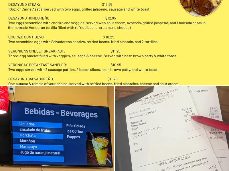 Veronica's Bakery & Café Menu