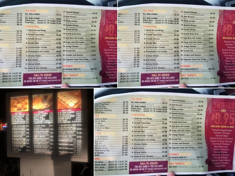 Tryyaki Menu