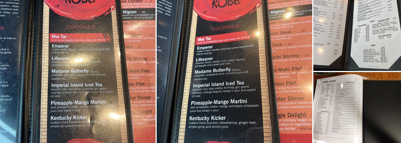 Kobe Japanese Steakhouse Menu