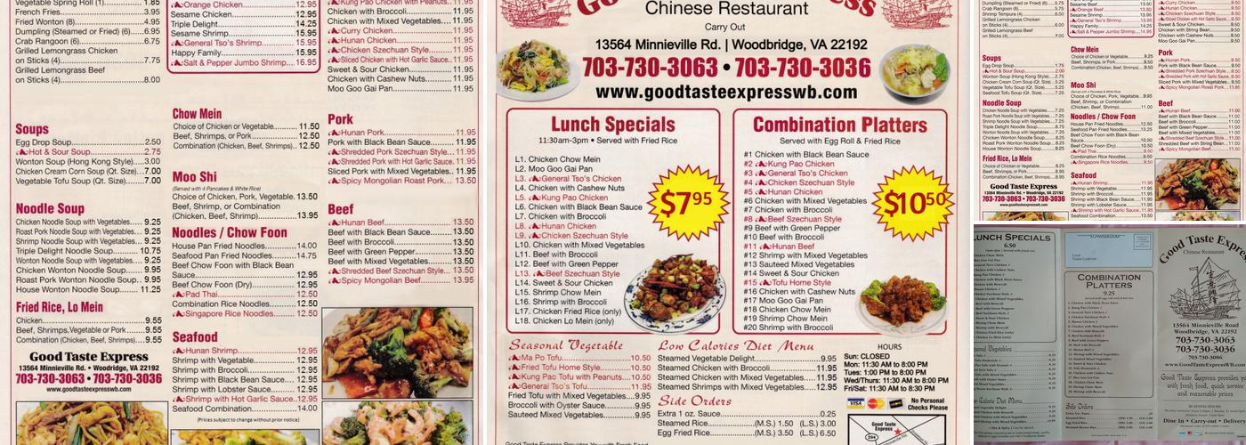 Good Taste Express Chinese Restaurant Menu