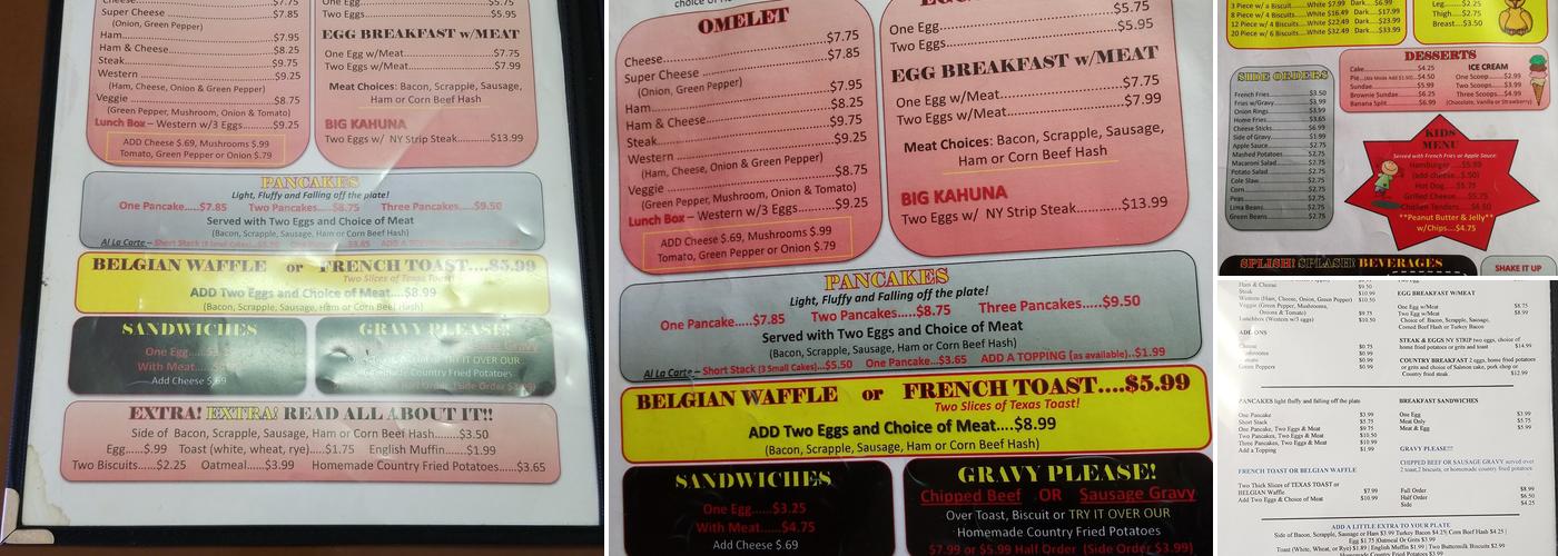 Lunch Box Diner Menu