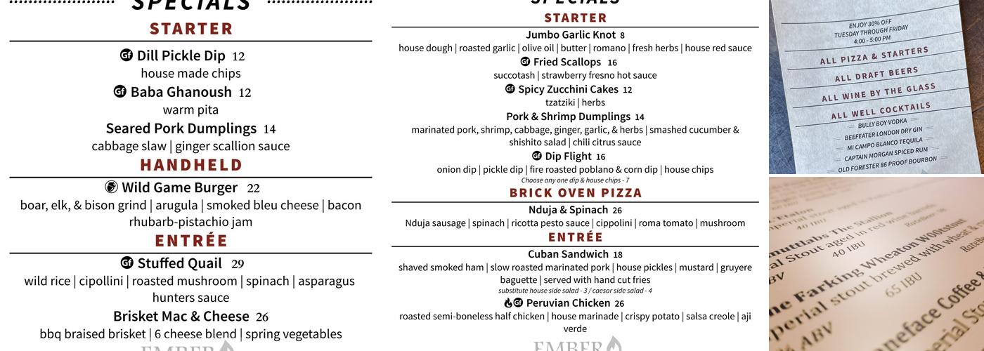 Ember Wood Fired Grill Menu