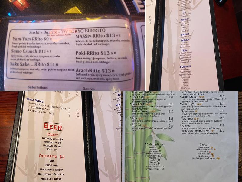 Tokyo Sushi Menu