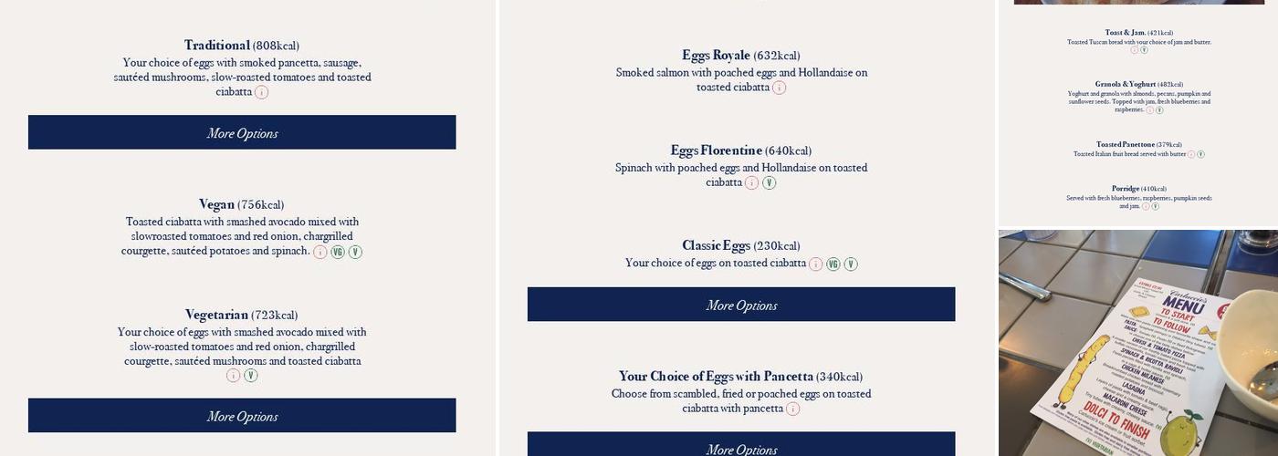 Carluccio's - Marriott Maida Vale Menu
