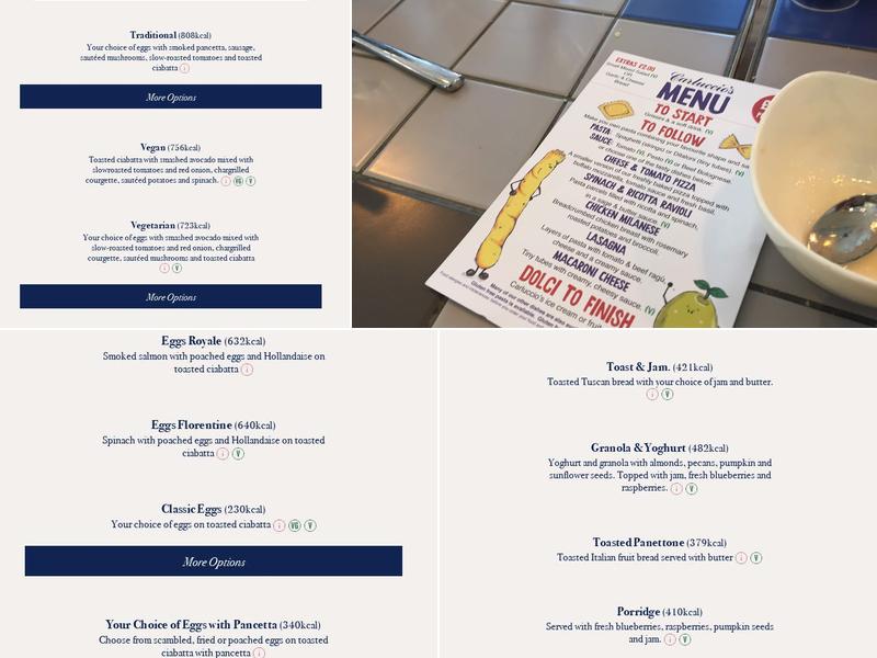 Carluccio's - Marriott Maida Vale Menu