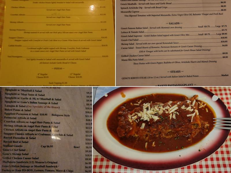 Geno's Italian Restaurant Menu