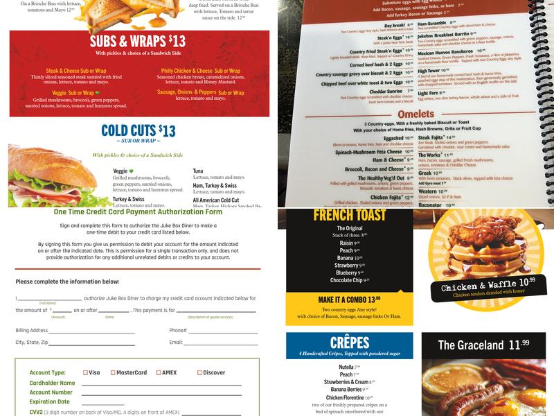 Juke Box Diner - Manassas Menu