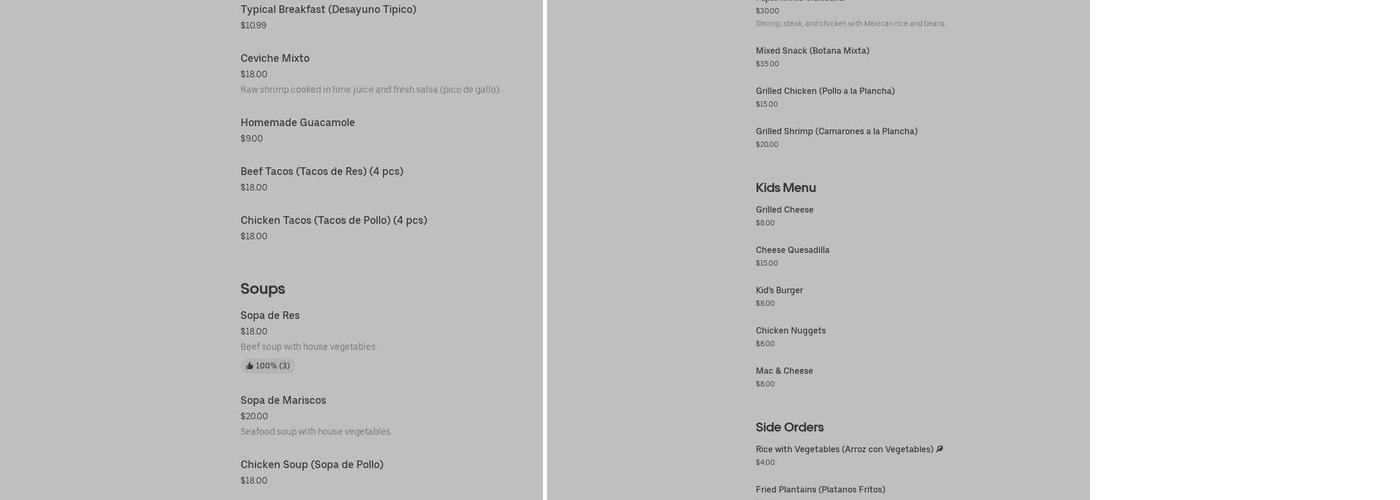 El Ranchon Menu