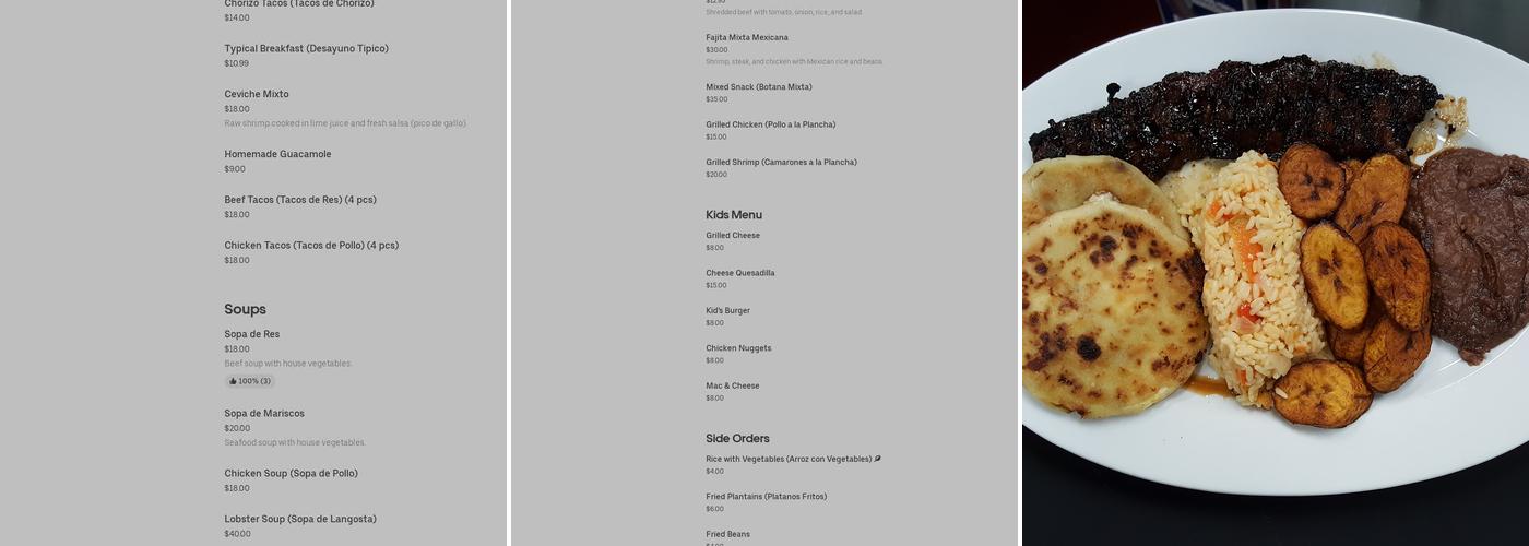 El Ranchon Menu