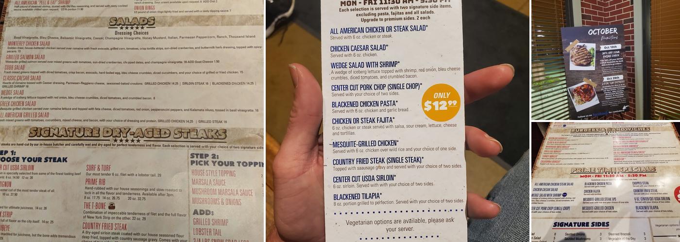 The All American Steakhouse & Sports Theater Manassas Menu