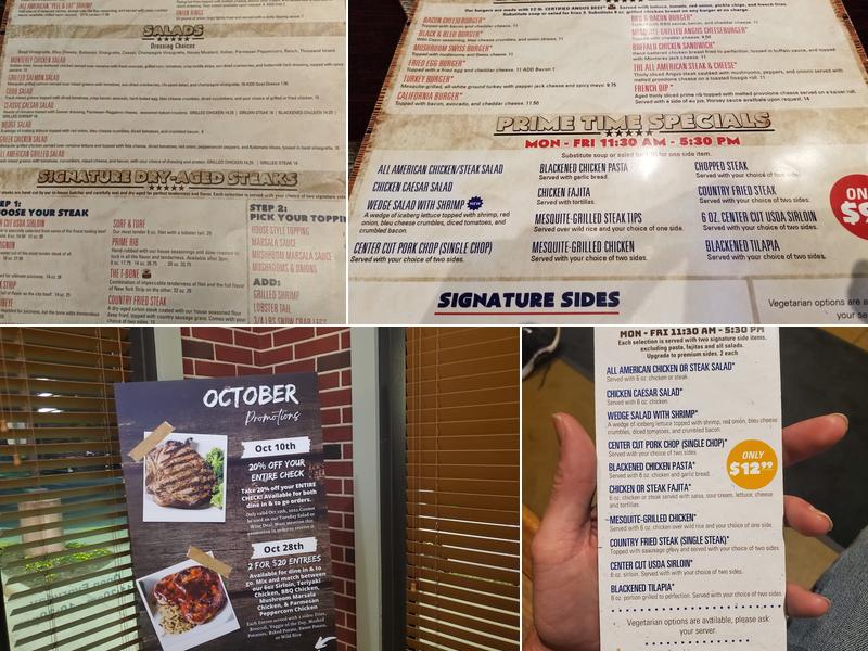 The All American Steakhouse & Sports Theater Manassas Menu