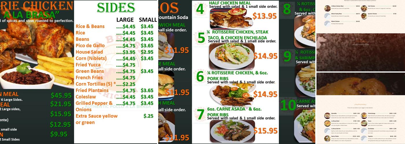La Brasa Chicken Menu