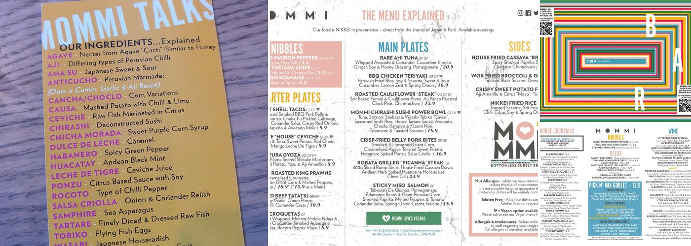 MOMMI Menu