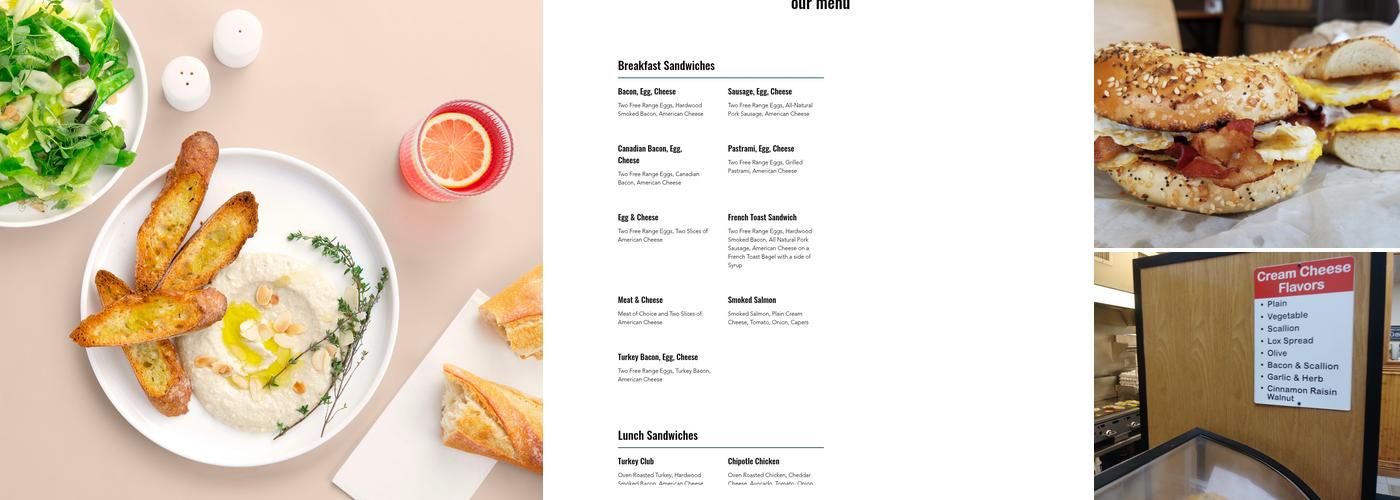 Bagel Cafe Menu