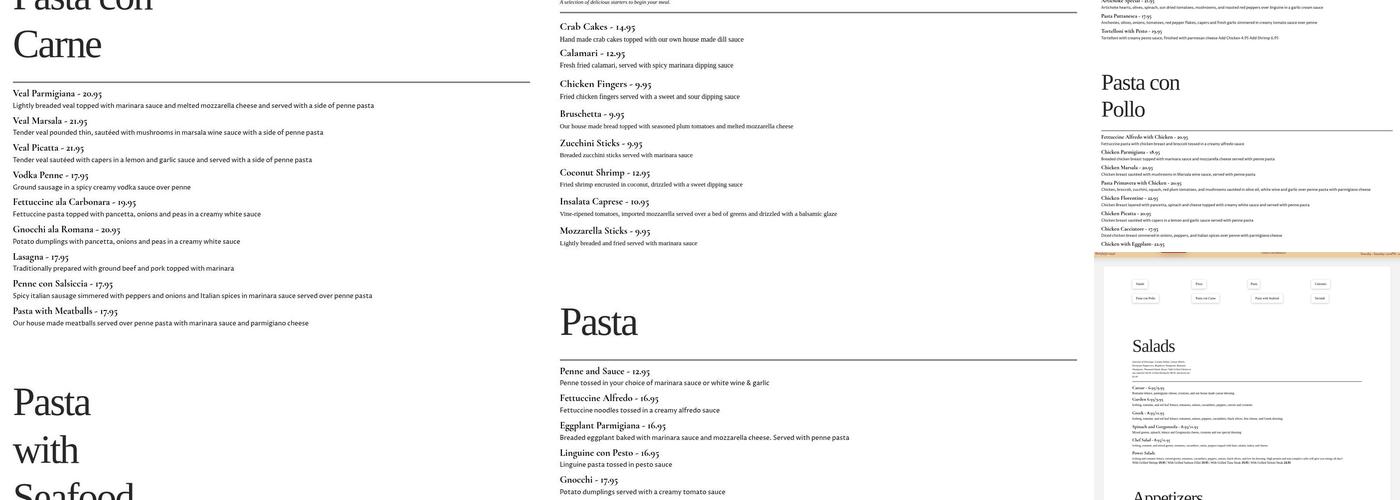 Lucciano's Menu