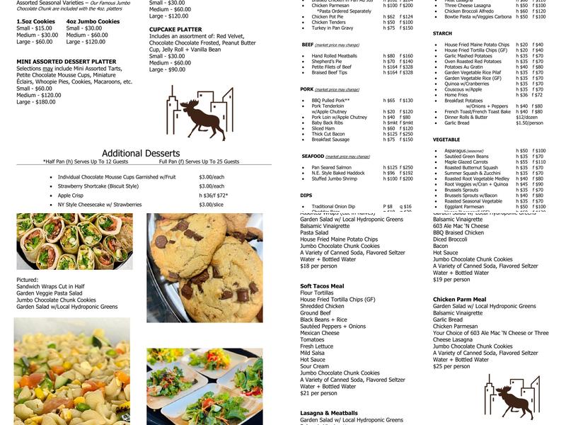City Moose Catering Menu