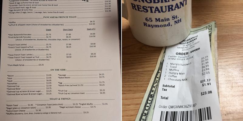 Long Branch Restaurant Menu