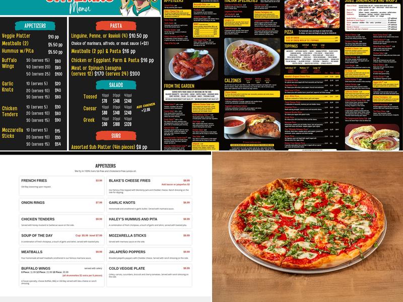 Potomac Pizza Menu