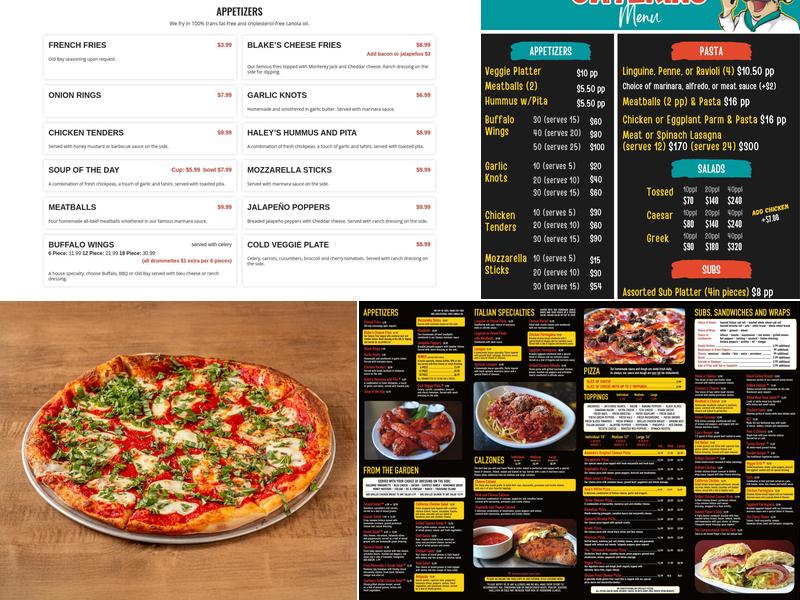 Potomac Pizza Menu