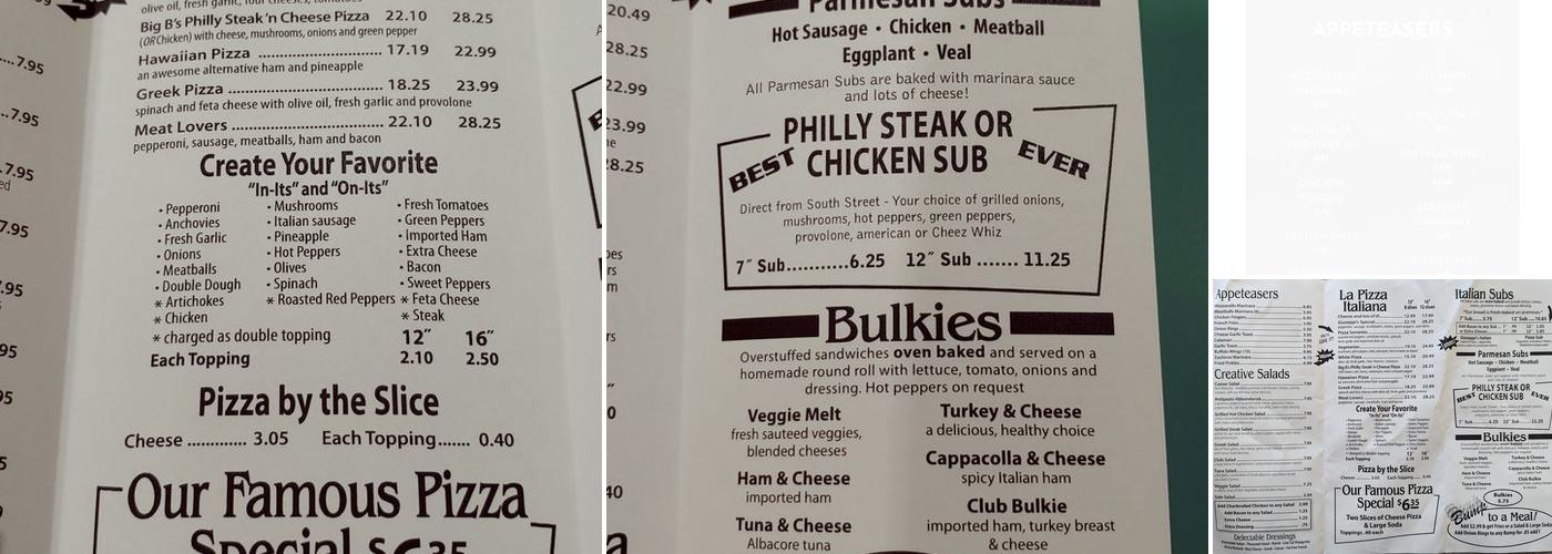 Giuseppi's Pizza Plus Menu