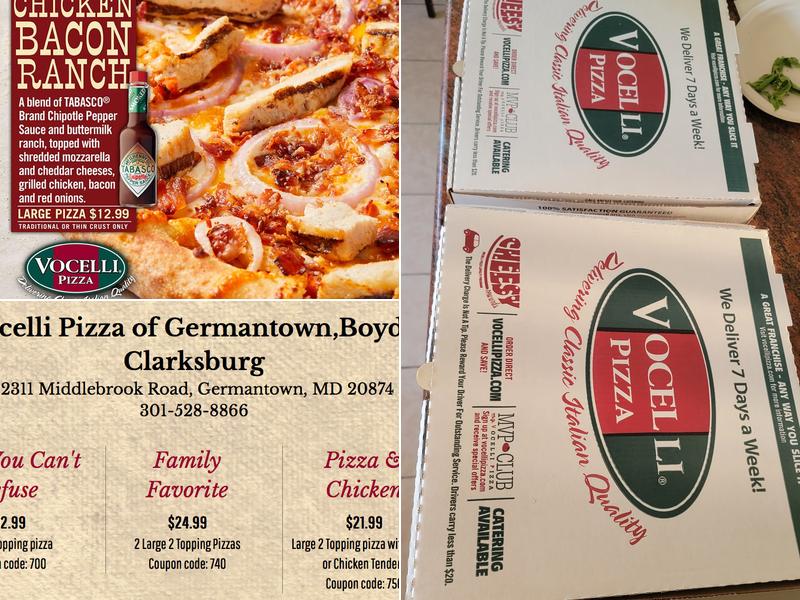 Vocelli Pizza Menu