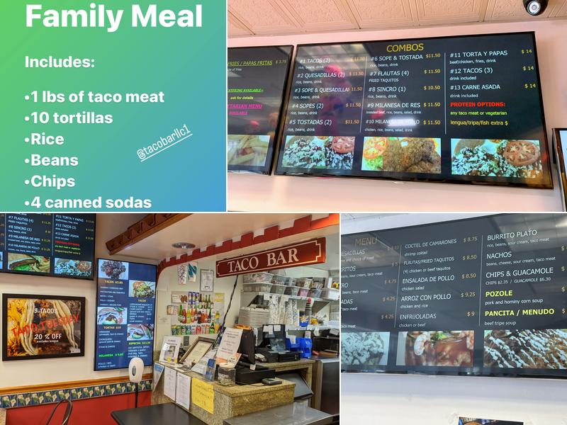 Taco Bar Gaithersburg Menu