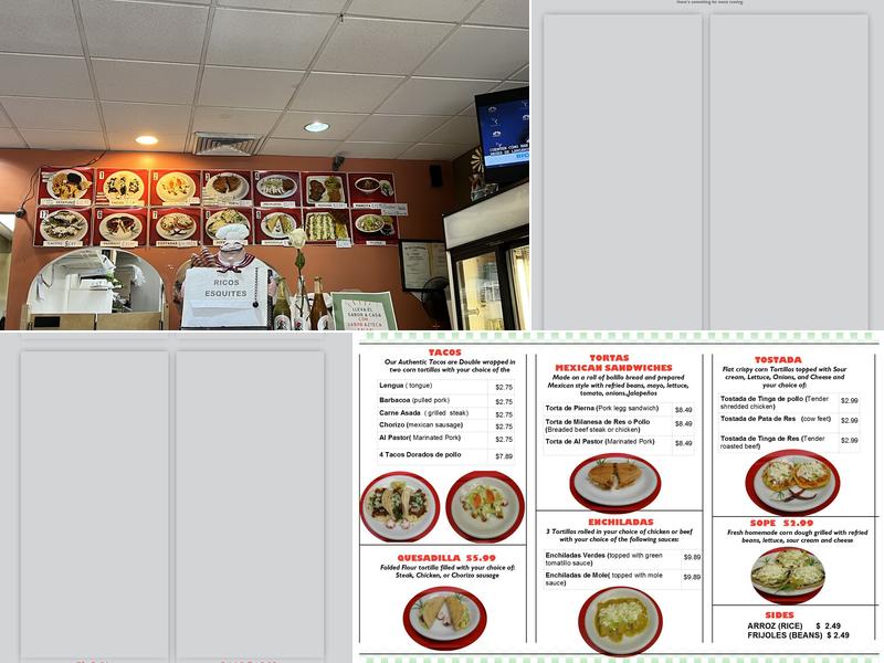 Sabor Azteca Menu