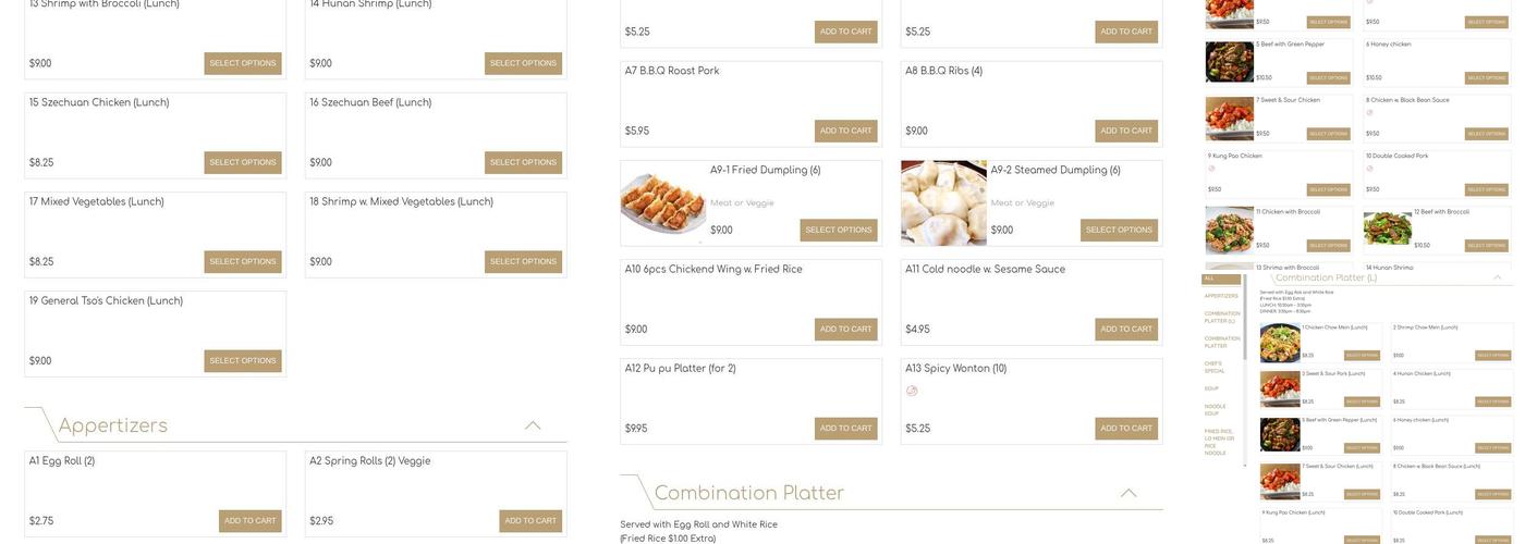 Mandarin Express Chinese Menu